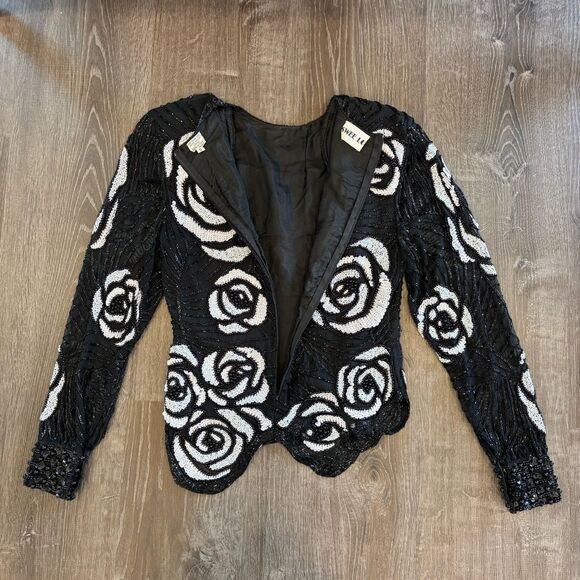 Vintage Swee Lo sequined & beaded top Small - Picture 2 of 10